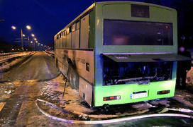 Pożar autobusu na Ogólnej