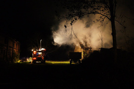 Nocny pożar na Polderowej