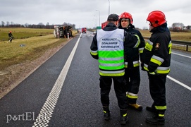 Przewrócona cysterna na berlince
