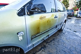 Pożar bmw przy ul. Kossaka