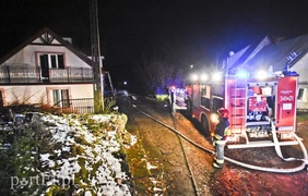 Pożar poddasza w Dąbrowie