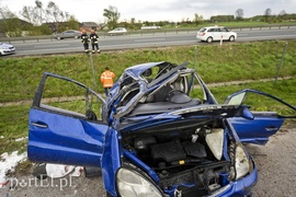 Dachowanie na S7 pod Pasłękiem