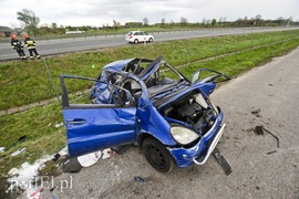 Dachowanie na S7 pod Pasłękiem