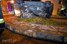 Uderzył w drzewo i jaguar stanął na boku