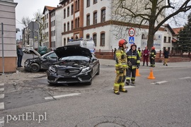 Kolizja audi z mercedesem na ul. Malborskiej