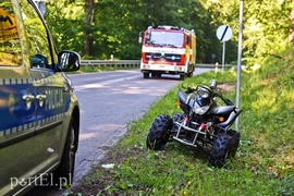 Wypadek quada na drodze do Kadyn, kierowca był nietrzeźwy